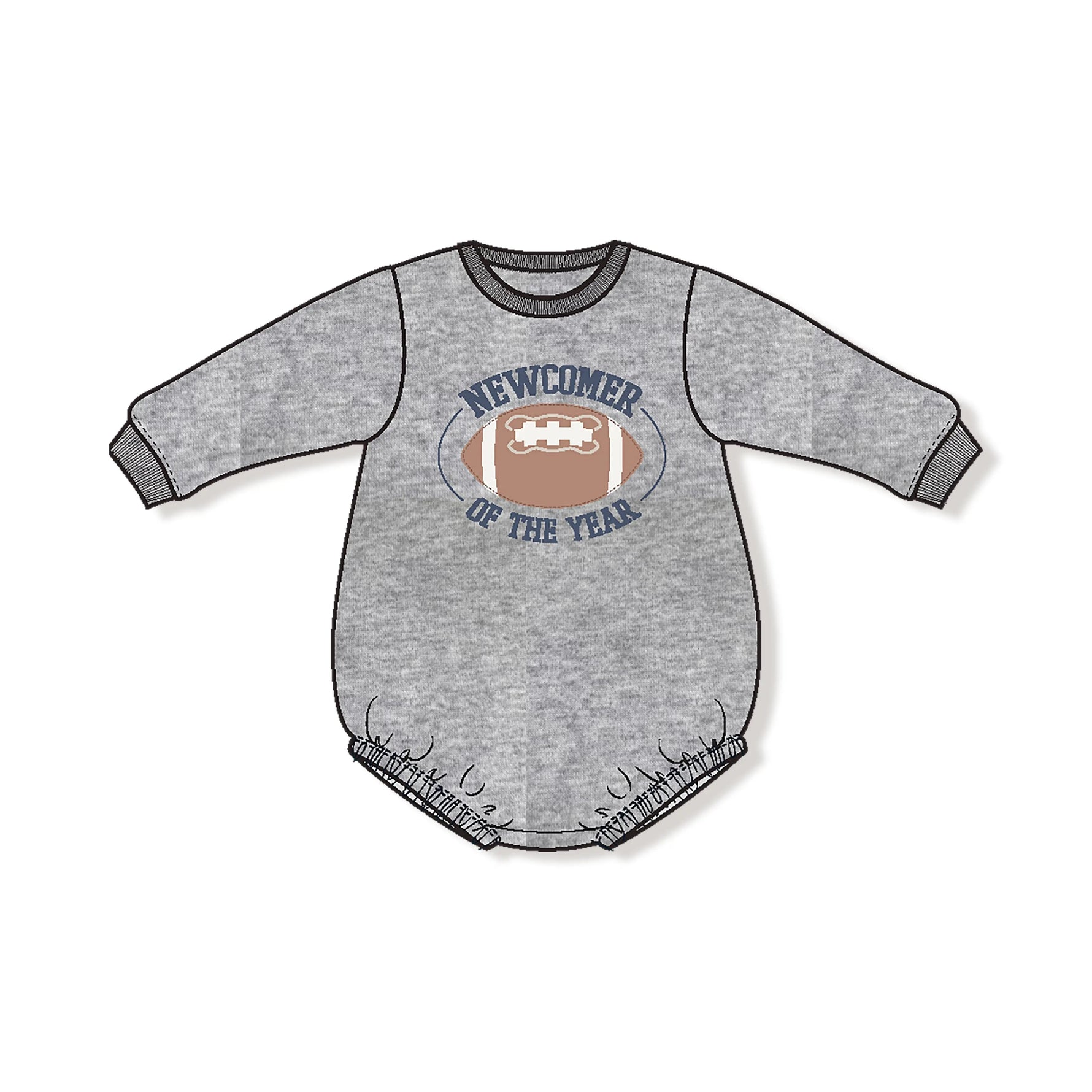 Angel Dear Sweatshirt Bubble Newcomer of the Year with Football Applique - 