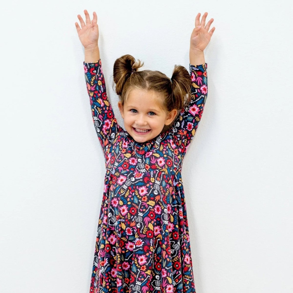 Sweet Bamboo Sweet Bamboo Swirly Girl Dress with Spooky Prints for Halloween Fun - 