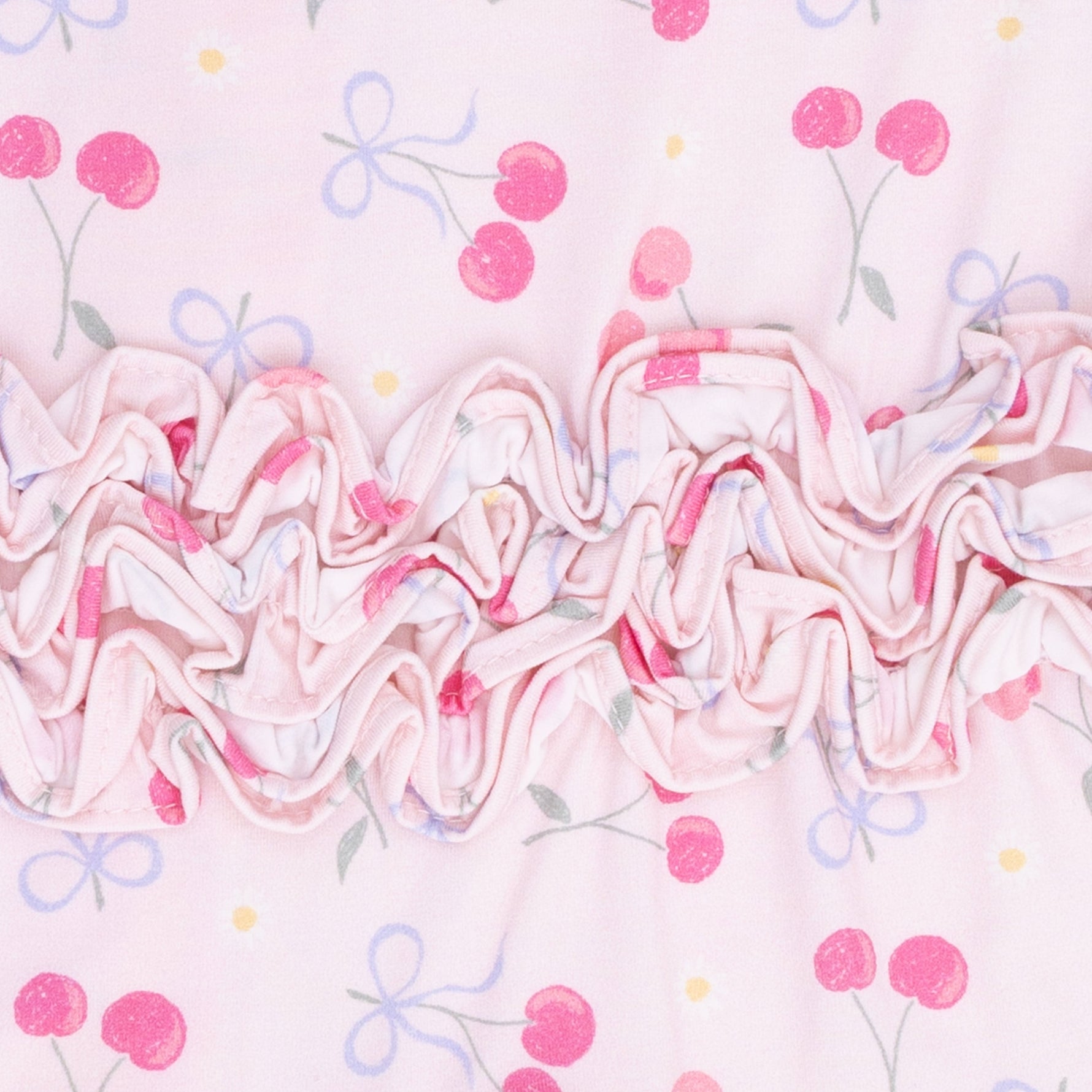 Angel Dear Sweet Bow Cherries - 2 Way Ruffle Back Zipper Footie & Swaddle Blanket SetEveretts Place