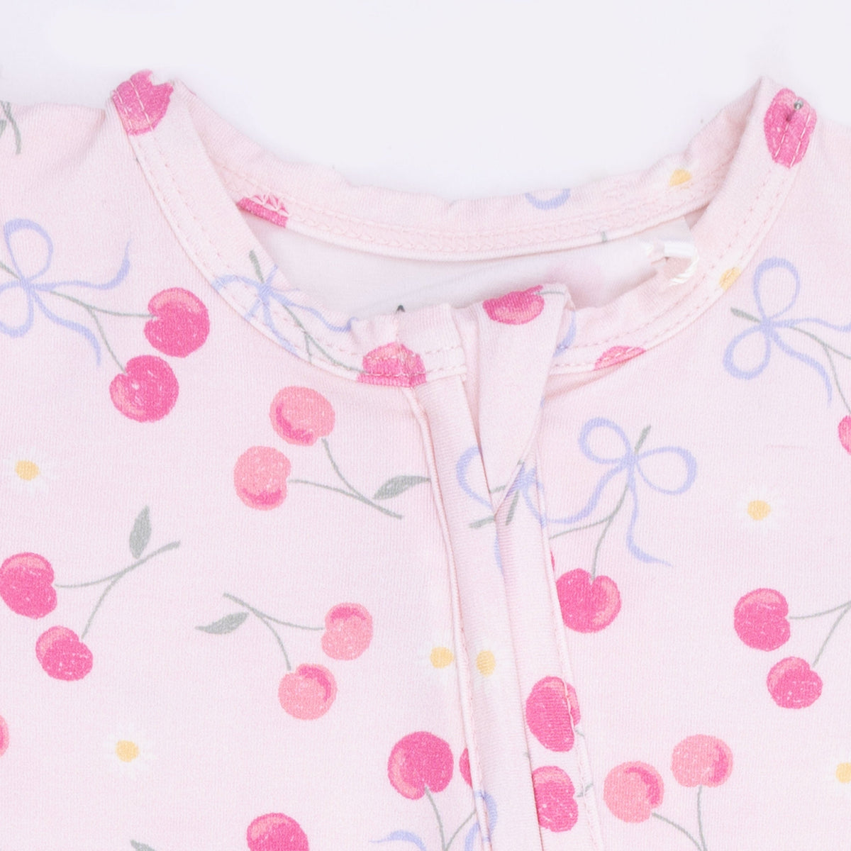 Angel Dear Sweet Bow Cherries - 2 Way Ruffle Back Zipper Footie & Swaddle Blanket SetEveretts Place
