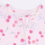 Angel Dear Sweet Bow Cherries - 2 Way Ruffle Back Zipper Footie & Swaddle Blanket SetEveretts Place
