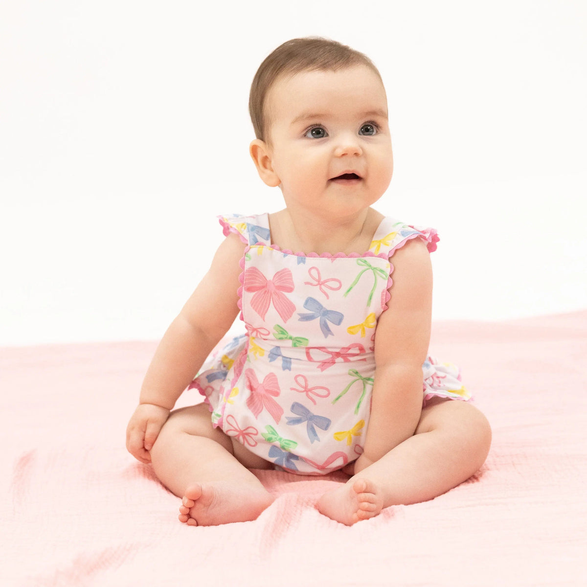 Sweet Bows - Ric Rac Ruffle Sunsuit - Baby & Toddler Clothing, Pink, Dress, One-piece garment, Child | Everetts Place