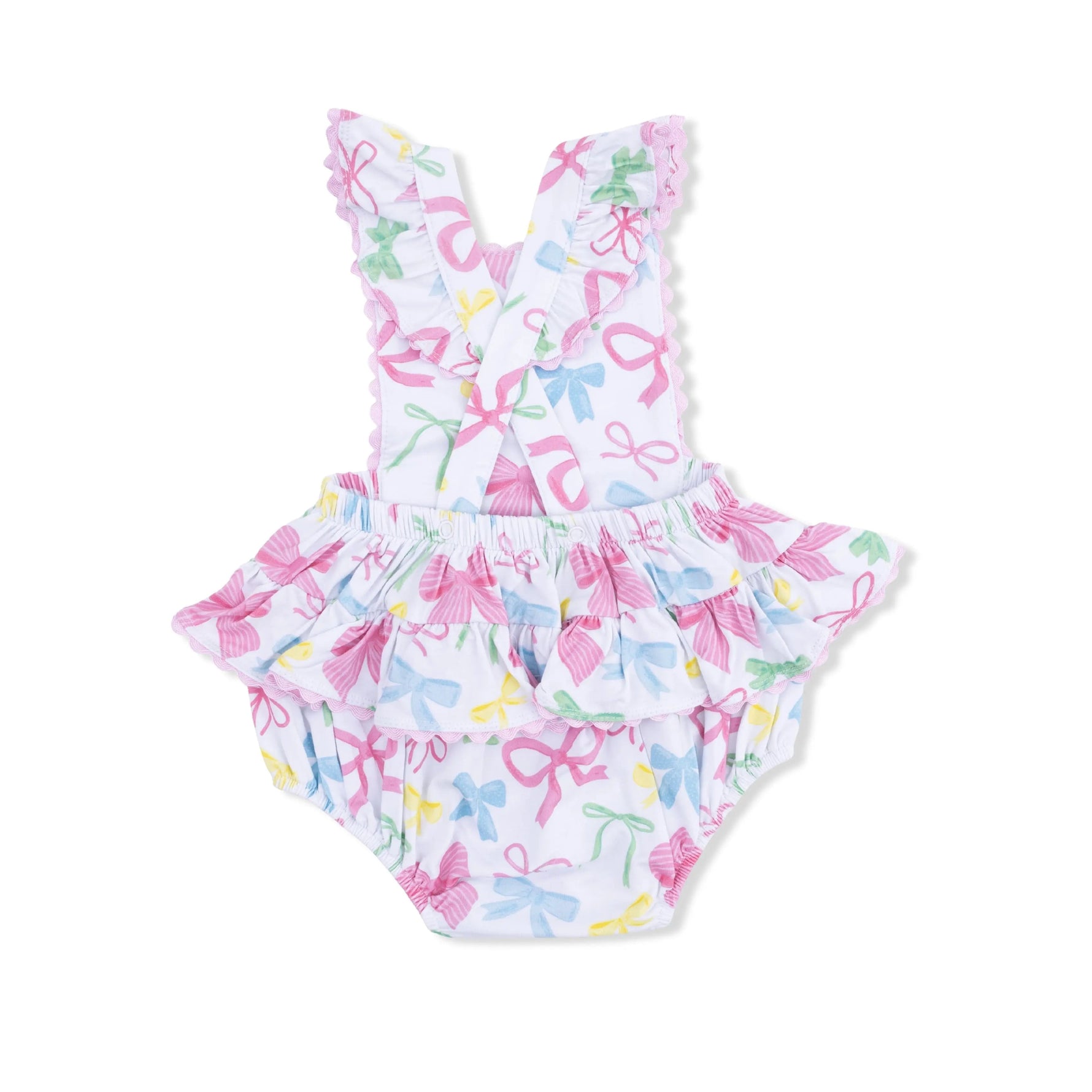 Angel Dear Sweet Bows - Ric Rac Ruffle Sunsuit - 