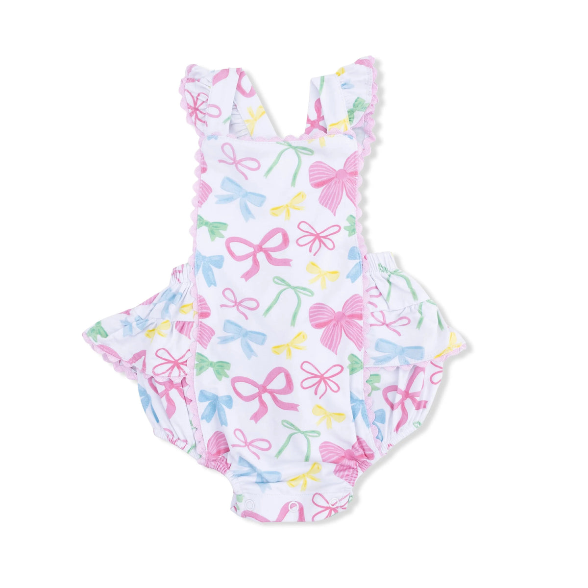 Angel Dear Sweet Bows - Ric Rac Ruffle Sunsuit - 