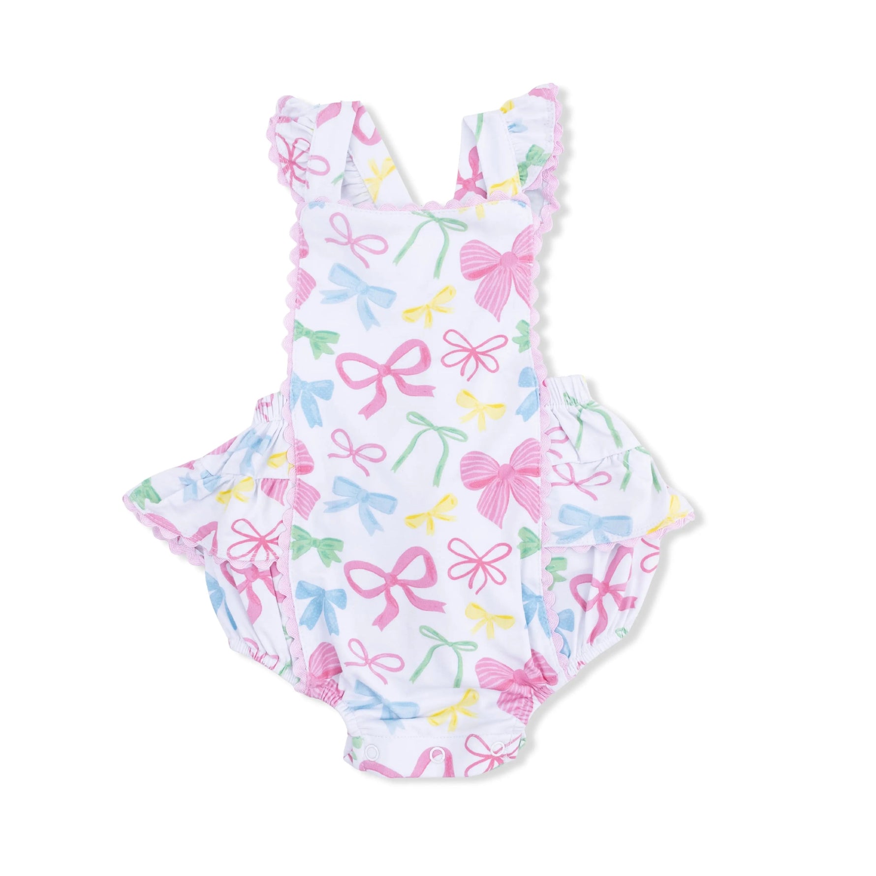 Angel Dear Sweet Bows - Ric Rac Ruffle Sunsuit - 