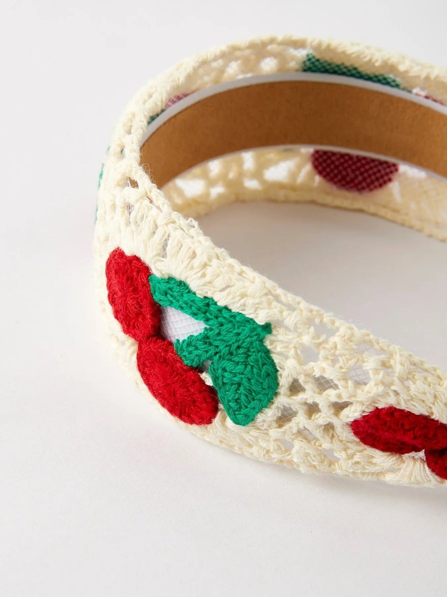 Rylee Faith Designs Sweet Cherry Crochet Headband for Whimsical Fashion - Everetts Place Boutique - 