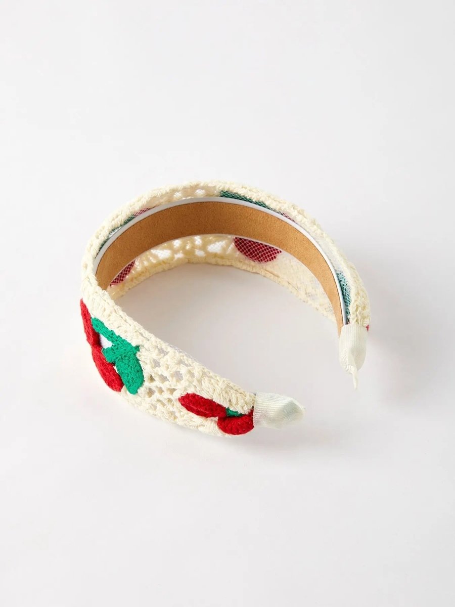 Rylee Faith Designs Sweet Cherry Crochet Headband for Whimsical Fashion - Everetts Place Boutique - 