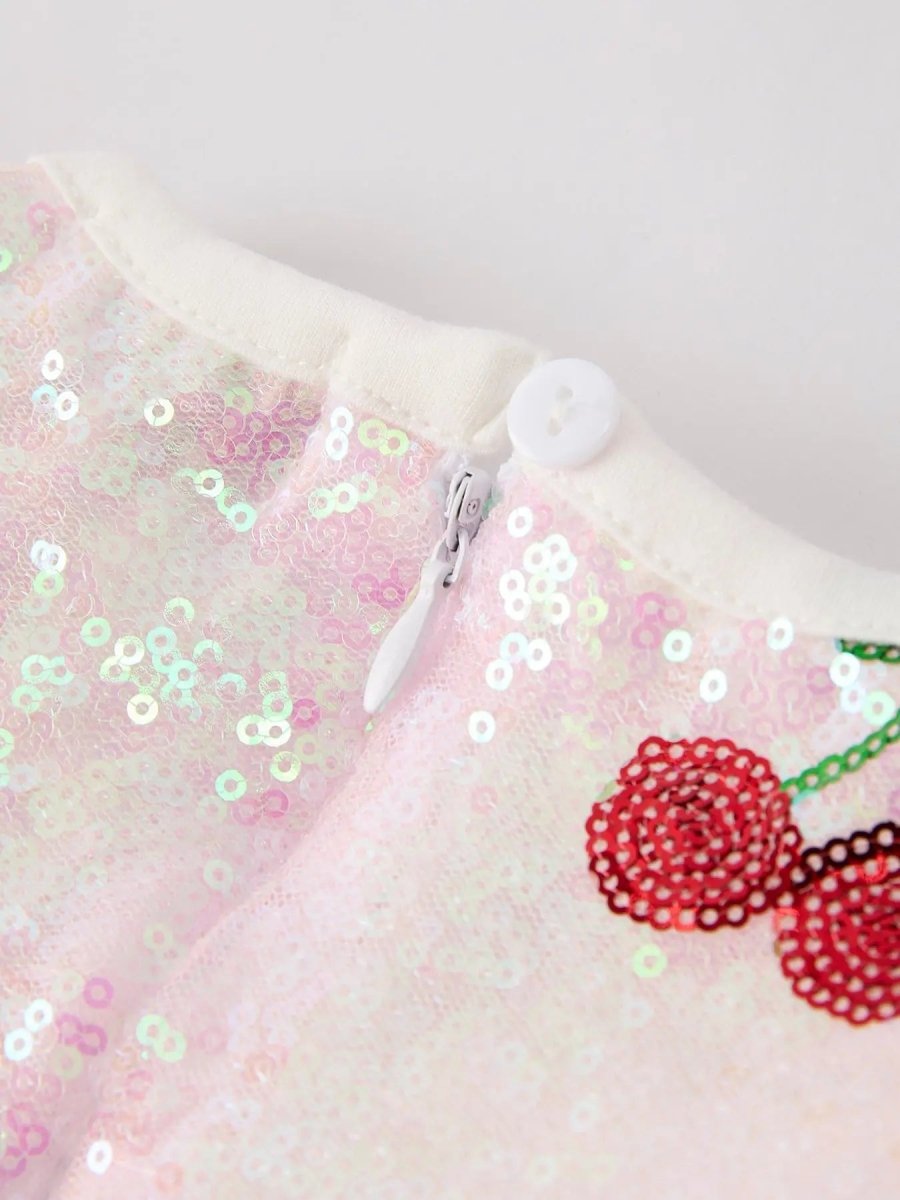 Rylee Faith Designs Sweet Cherry Sequins Cute Dress for Girls - Everetts Place Boutique - 