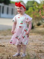 Rylee Faith Designs Sweet Cherry Sequins Cute Dress for Girls - Everetts Place Boutique - 