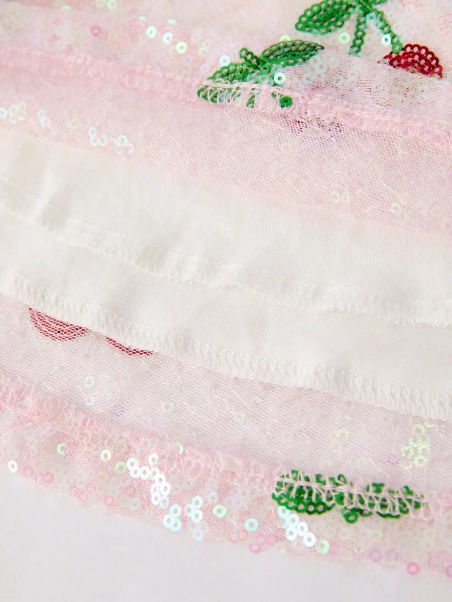 Rylee Faith Designs Sweet Cherry Sequins Cute Dress for Girls - Everetts Place Boutique - 