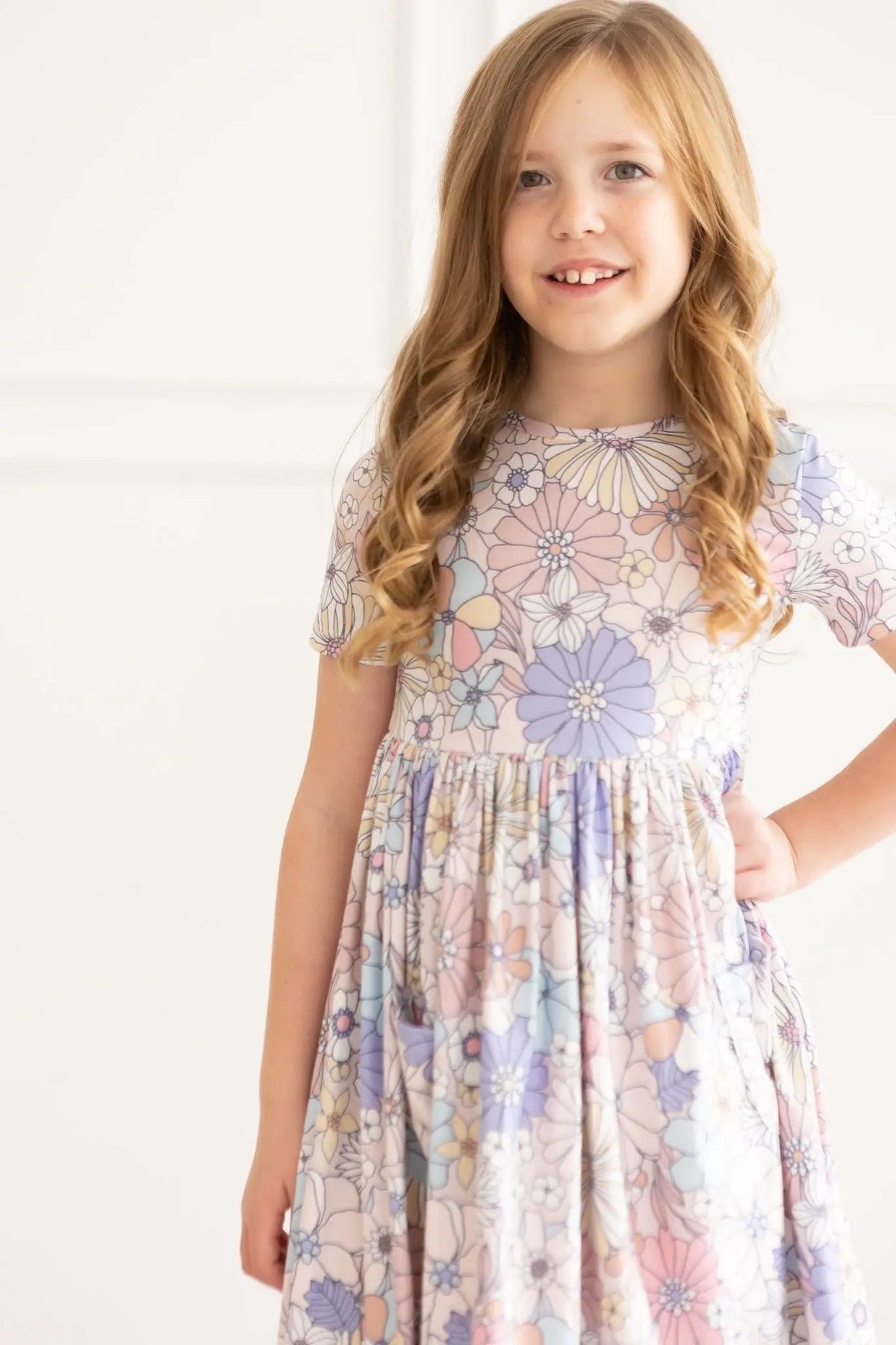 Mila & Rose ® Sweet Escape Floral S/S Pocket Twirl Dress - 