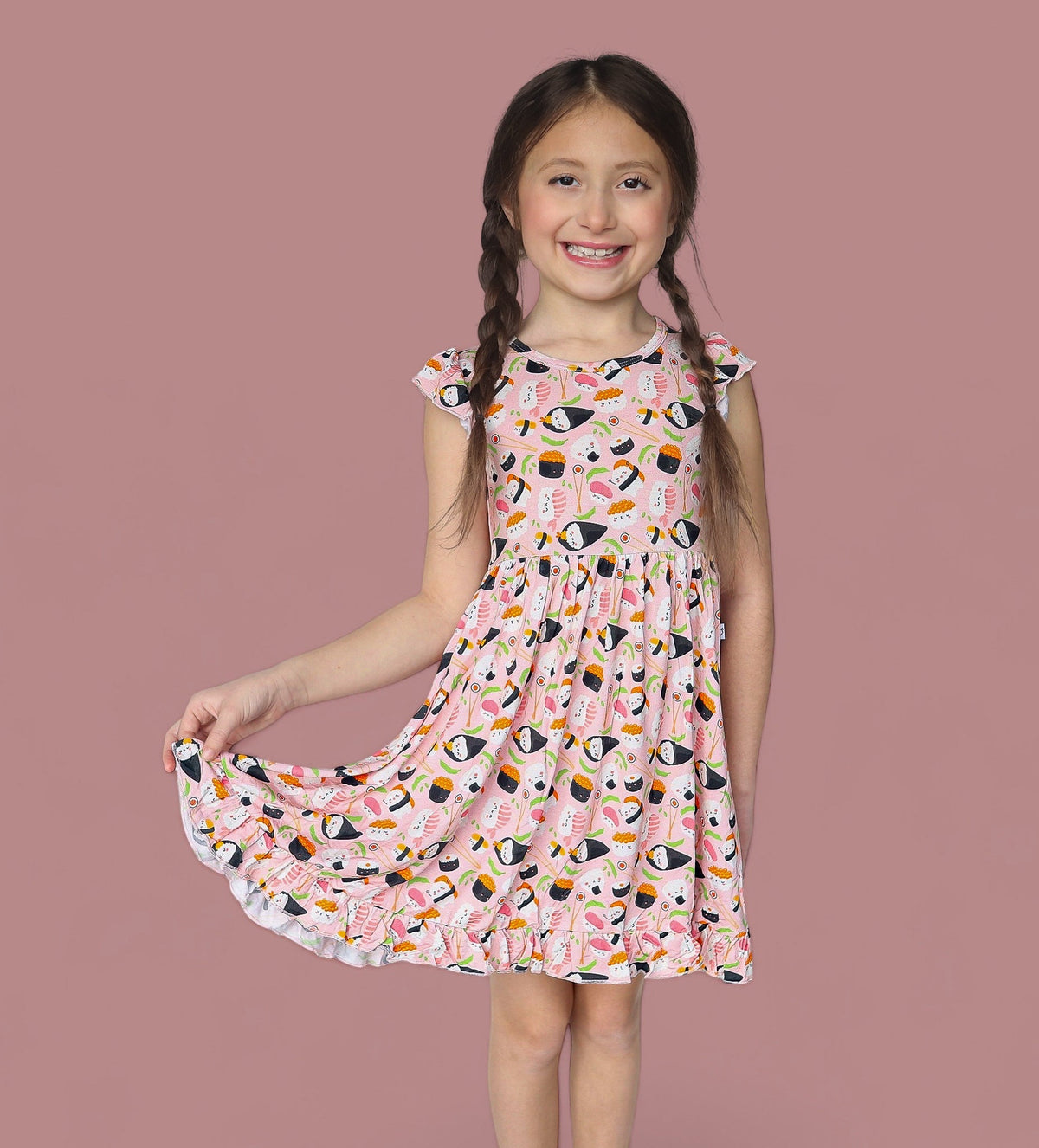 DREAM BIG LITTLE CO SWEET PEA SUSHI DREAM RUFFLE DRESSEveretts Place