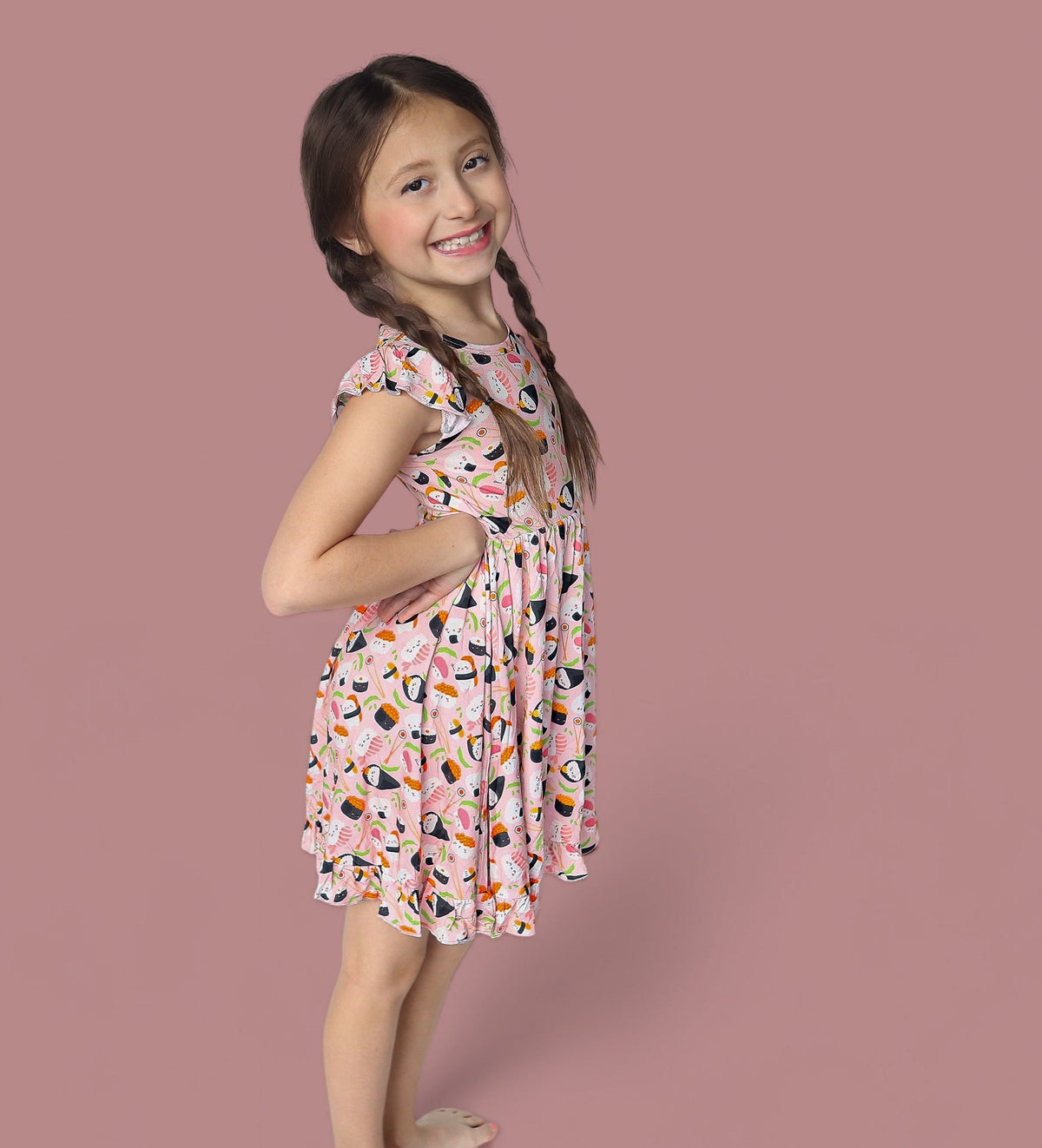 DREAM BIG LITTLE CO SWEET PEA SUSHI DREAM RUFFLE DRESSEveretts Place