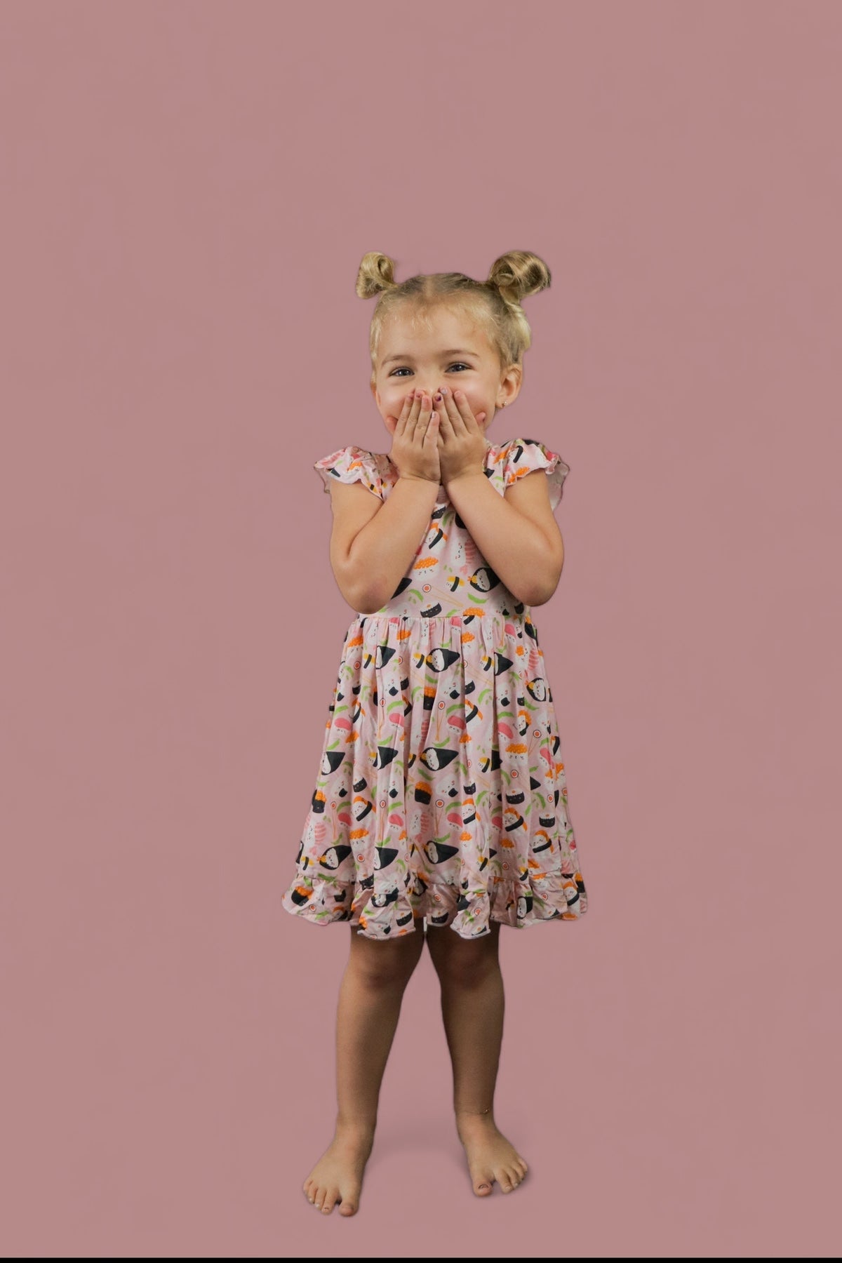DREAM BIG LITTLE CO SWEET PEA SUSHI DREAM RUFFLE DRESSEveretts Place