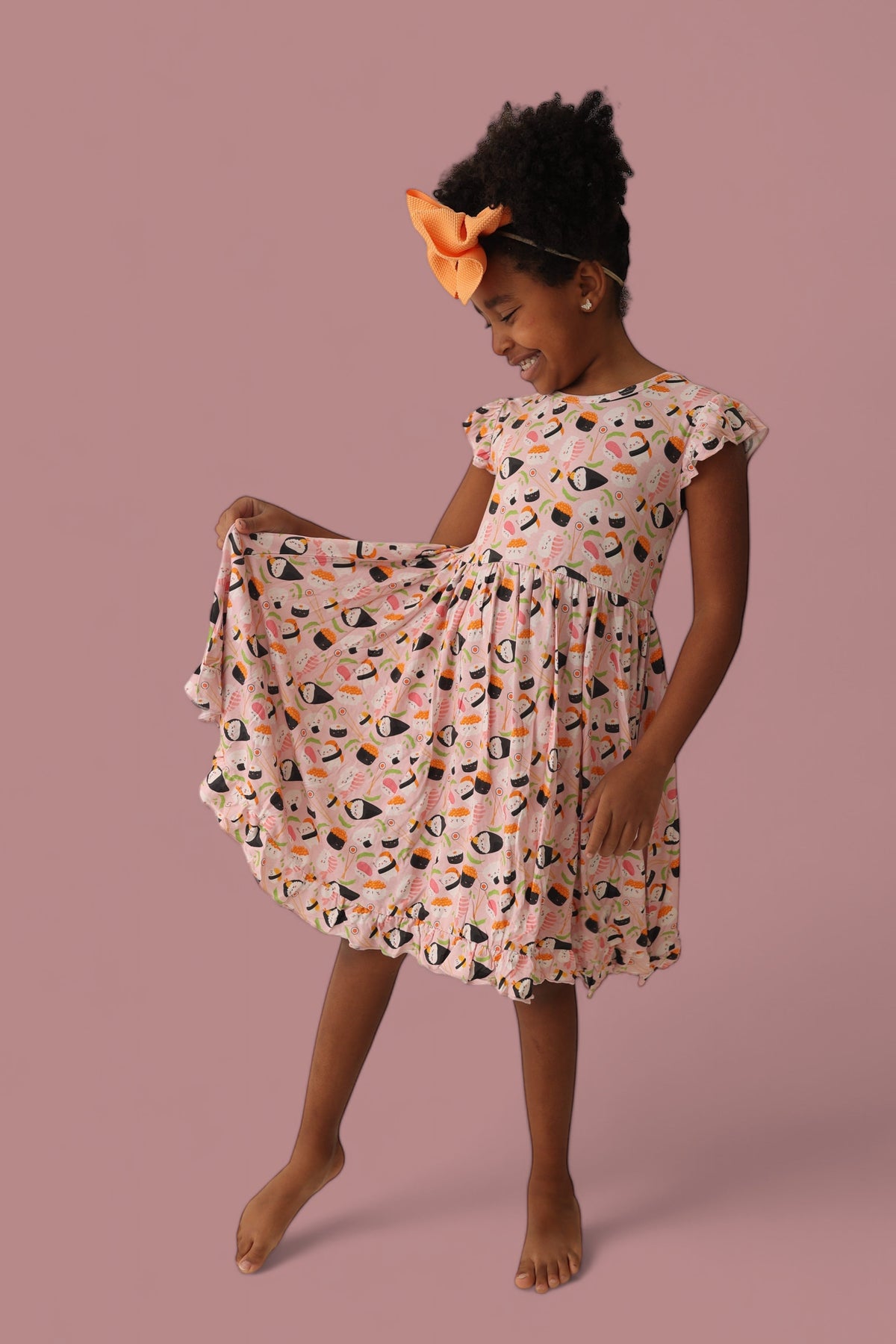 DREAM BIG LITTLE CO SWEET PEA SUSHI DREAM RUFFLE DRESSEveretts Place