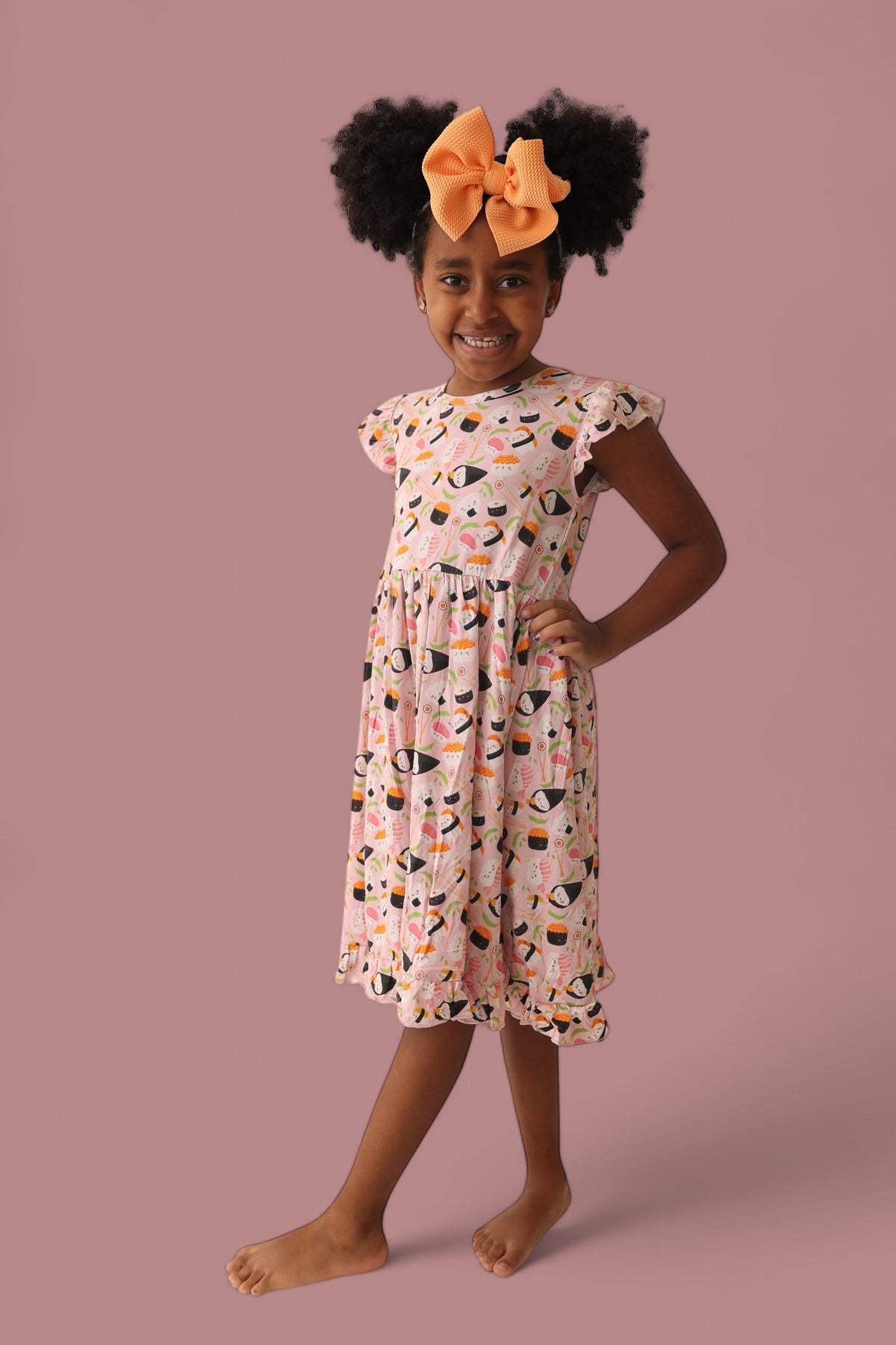 DREAM BIG LITTLE CO SWEET PEA SUSHI DREAM RUFFLE DRESSEveretts Place