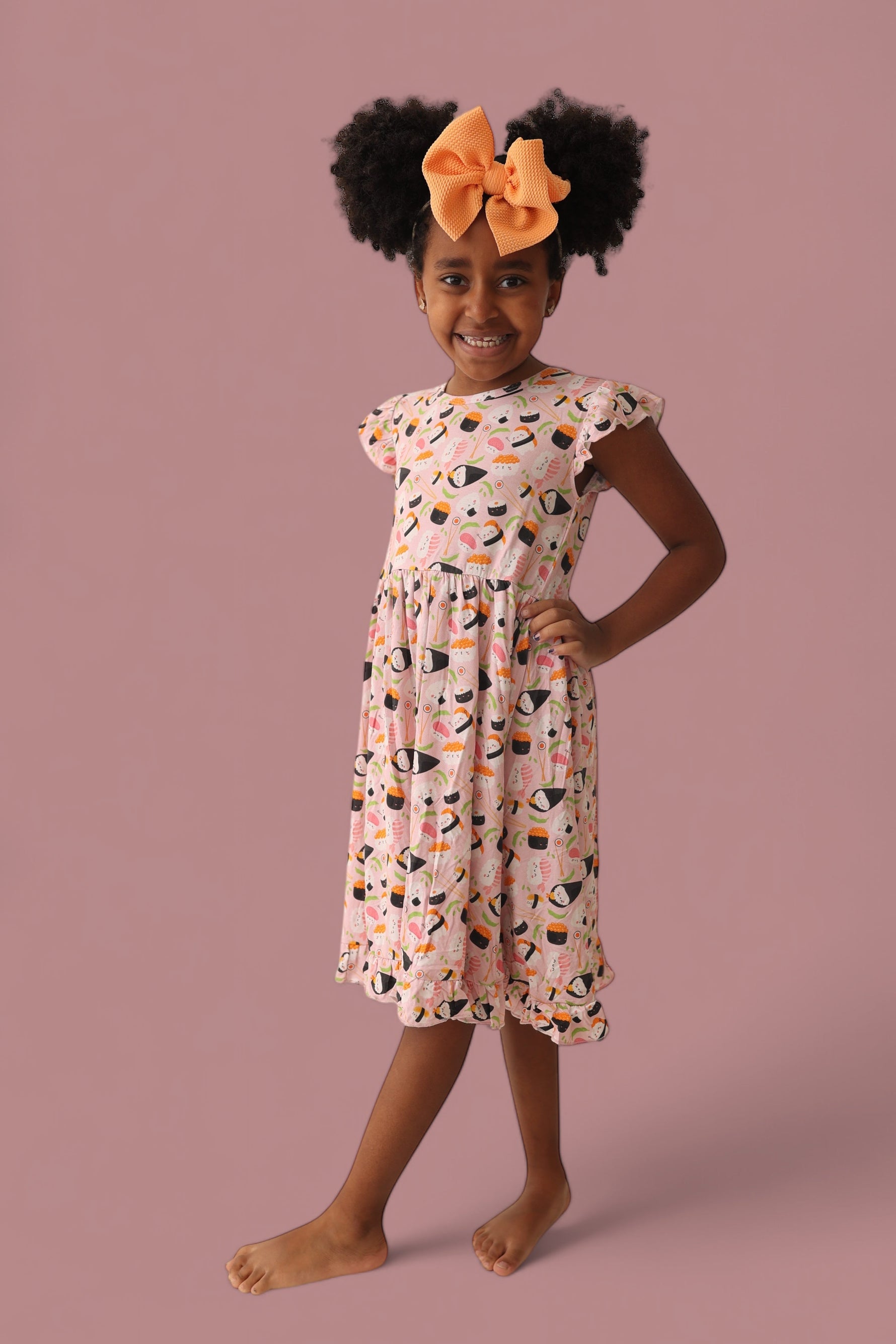 DREAM BIG LITTLE CO SWEET PEA SUSHI DREAM RUFFLE DRESSEveretts Place