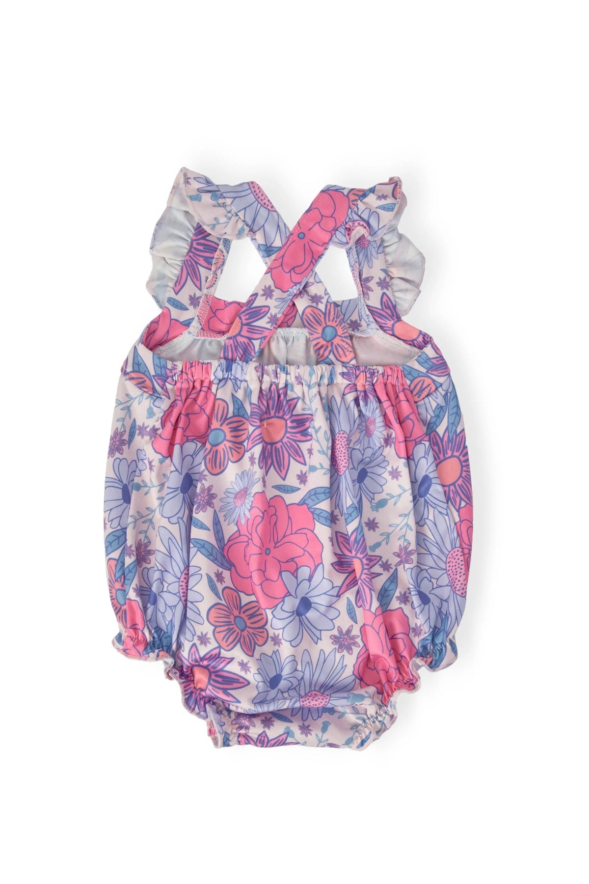 Mila & Rose ® Sweet Springtime Ruffle Cross Back Romper - 