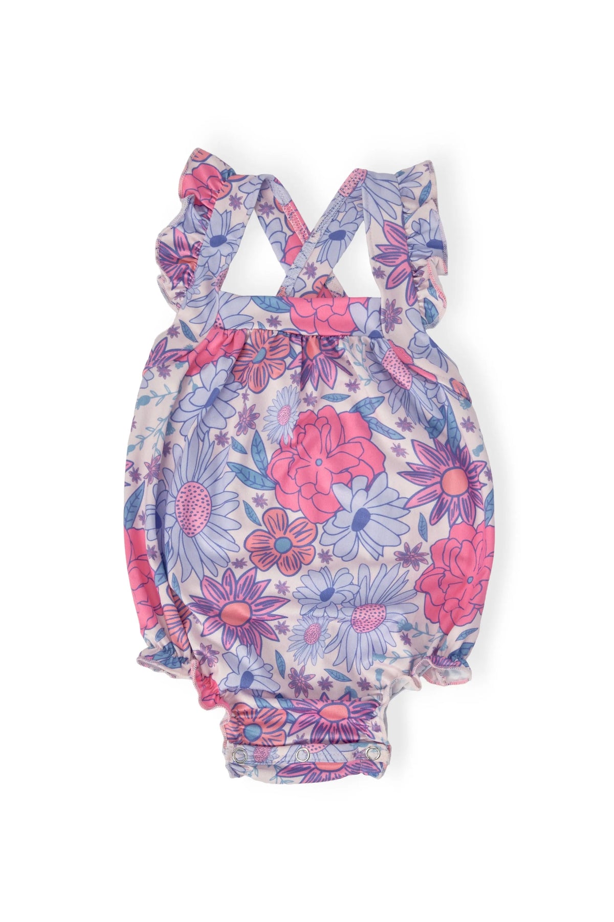 Mila & Rose ® Sweet Springtime Ruffle Cross Back Romper - 