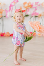 Mila & Rose ® Sweet Springtime Ruffle Cross Back Romper - 