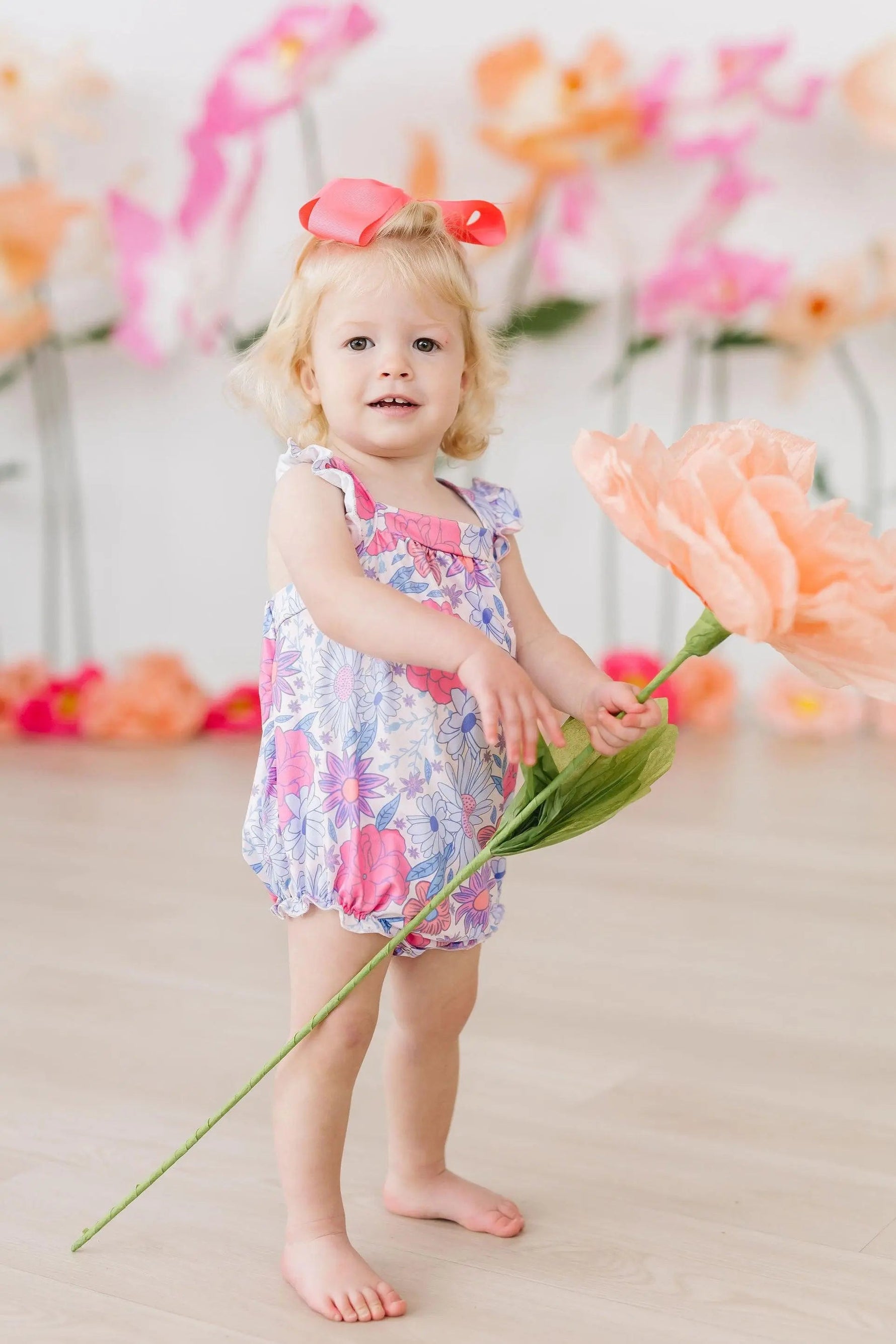 Mila & Rose ® Sweet Springtime Ruffle Cross Back Romper - 