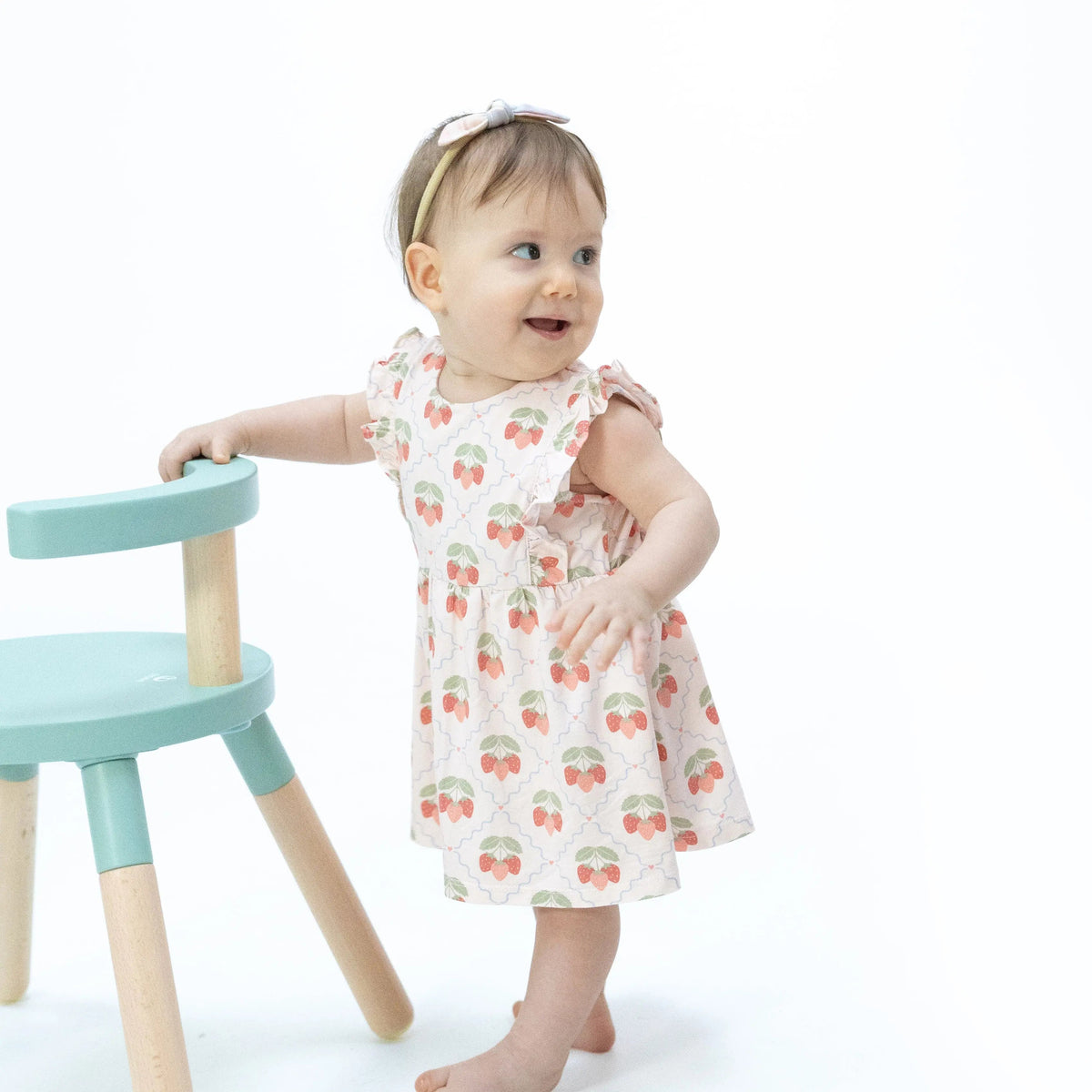 Angel Dear Sweet Strawberries - Ruffle Bodysuit Dress - 