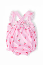 Mila & Rose ® Sweet Strawberries Ruffle Cross Back Romper - 