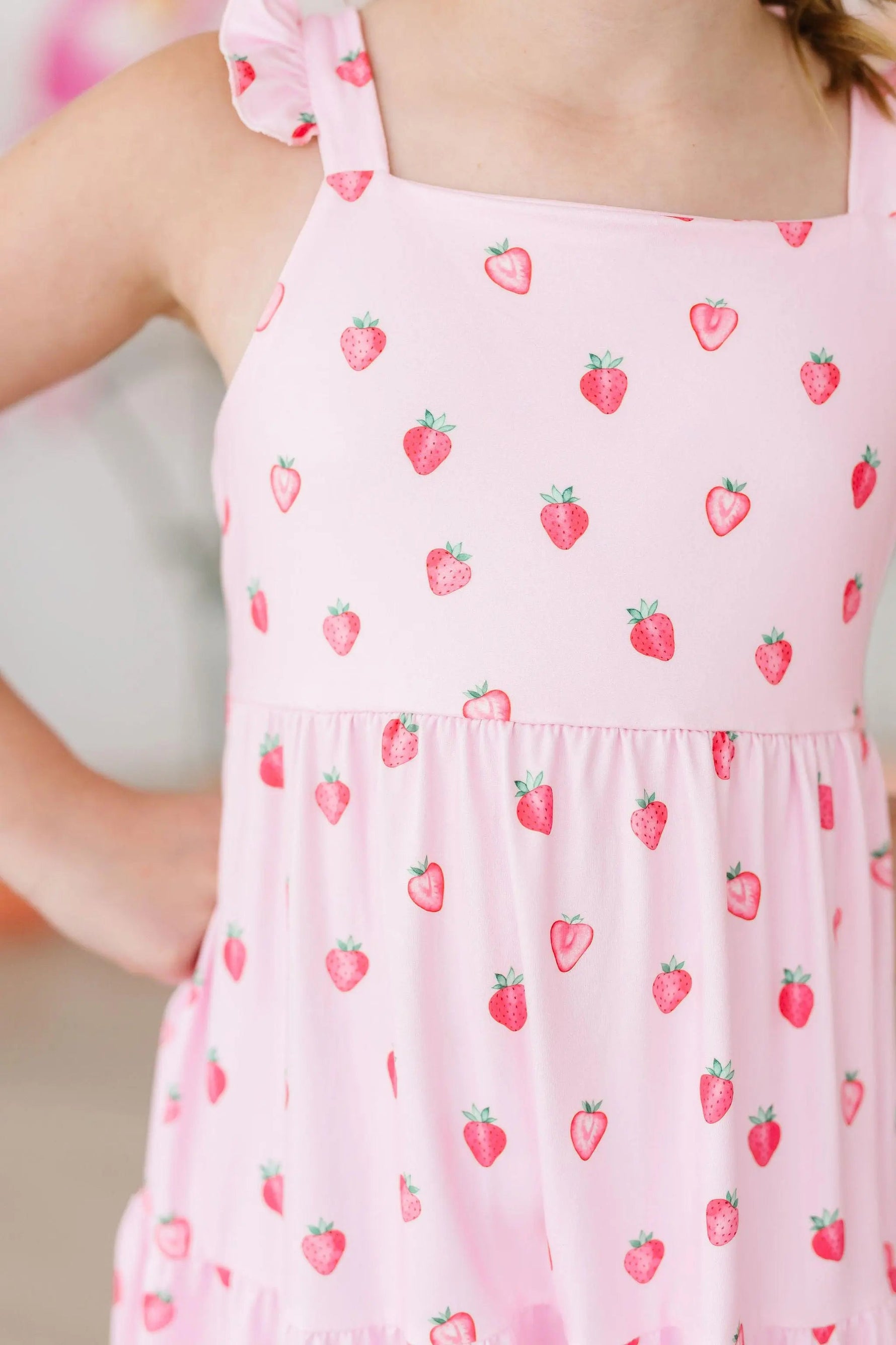 Mila & Rose ® Sweet Strawberries Ruffle Maxi Dress - 