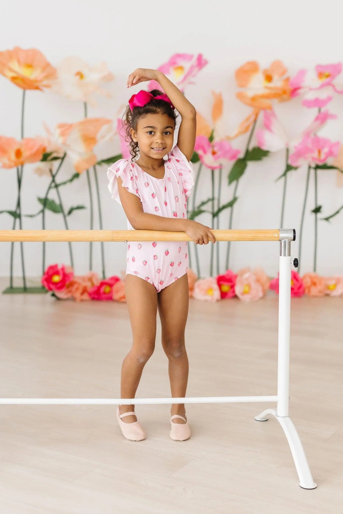 Mila & Rose ® Sweet Strawberries S/S Flutter Sleeve Leotard - 