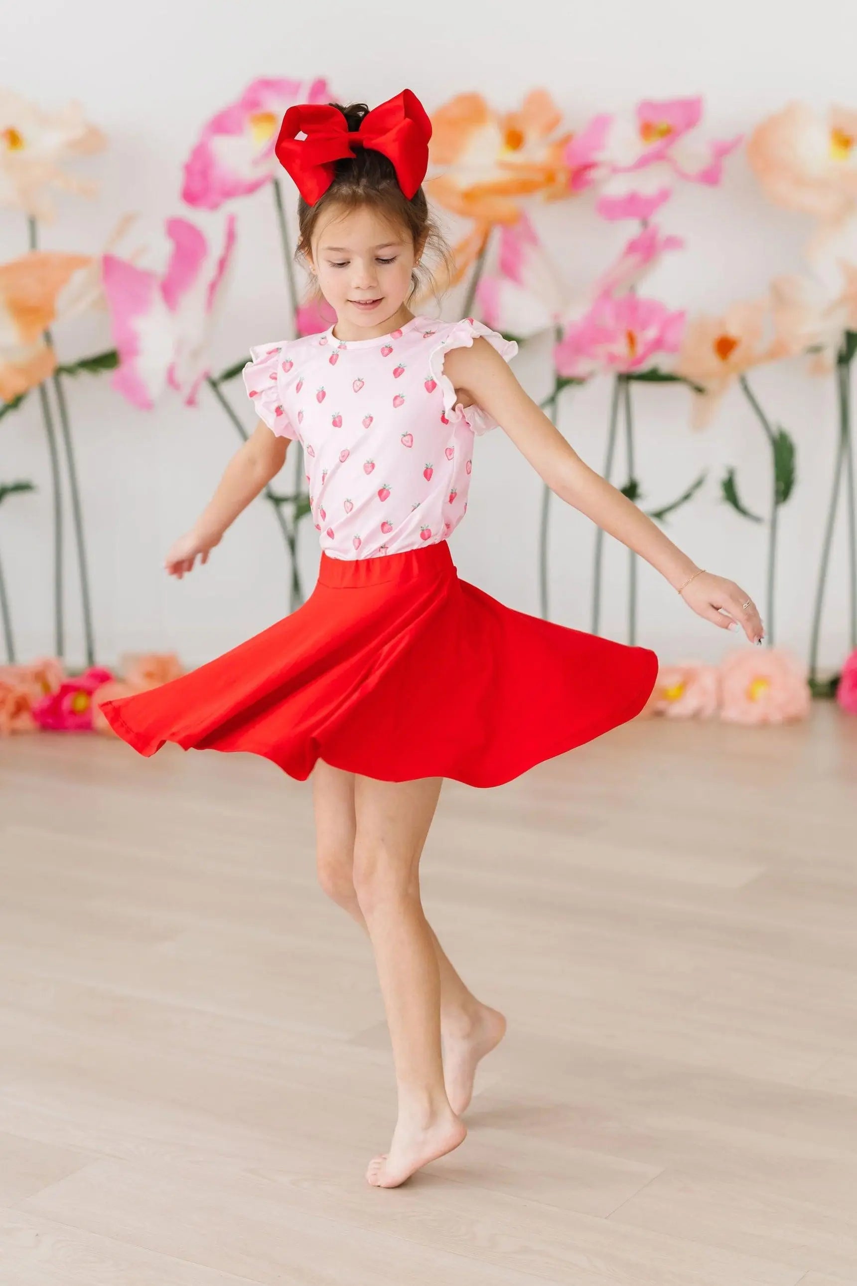 Mila & Rose ® Sweet Strawberries S/S Ruffle Tee - 