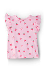 Mila & Rose ® Sweet Strawberries S/S Ruffle Tee - 