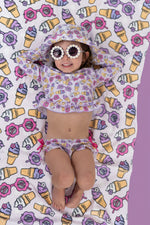 DREAM BIG LITTLE CO SWEET SUMMER DREAM RASH GUARD RUFFLE TWO - PIECE SWIM SUITEveretts Place