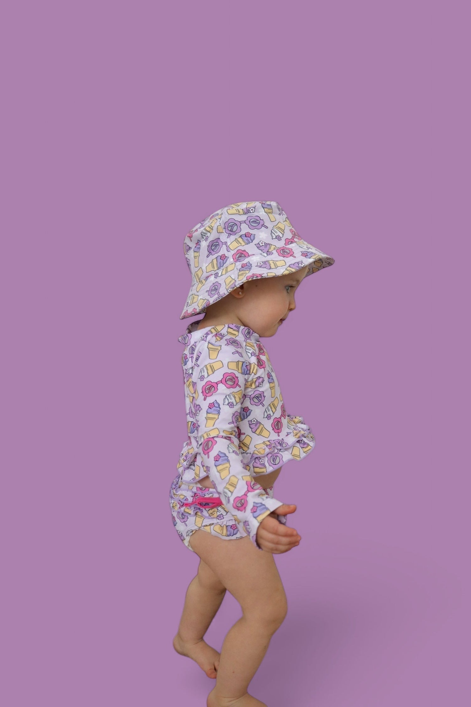 DREAM BIG LITTLE CO SWEET SUMMER DREAM RASH GUARD RUFFLE TWO - PIECE SWIM SUITEveretts Place