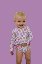 DREAM BIG LITTLE CO SWEET SUMMER DREAM RASH GUARD RUFFLE TWO - PIECE SWIM SUITEveretts Place