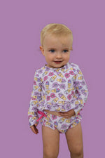DREAM BIG LITTLE CO SWEET SUMMER DREAM RASH GUARD RUFFLE TWO - PIECE SWIM SUITEveretts Place