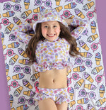DREAM BIG LITTLE CO SWEET SUMMER DREAM RASH GUARD RUFFLE TWO - PIECE SWIM SUITEveretts Place