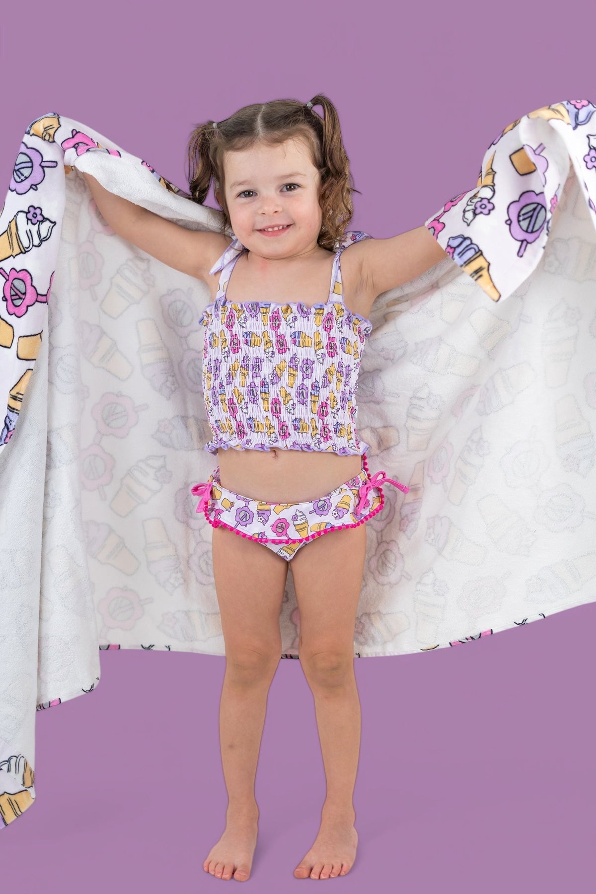 DREAM BIG LITTLE CO SWEET SUMMER DREAM SMOCKED TANKINI TWO PIECE SWIM SUITEveretts Place