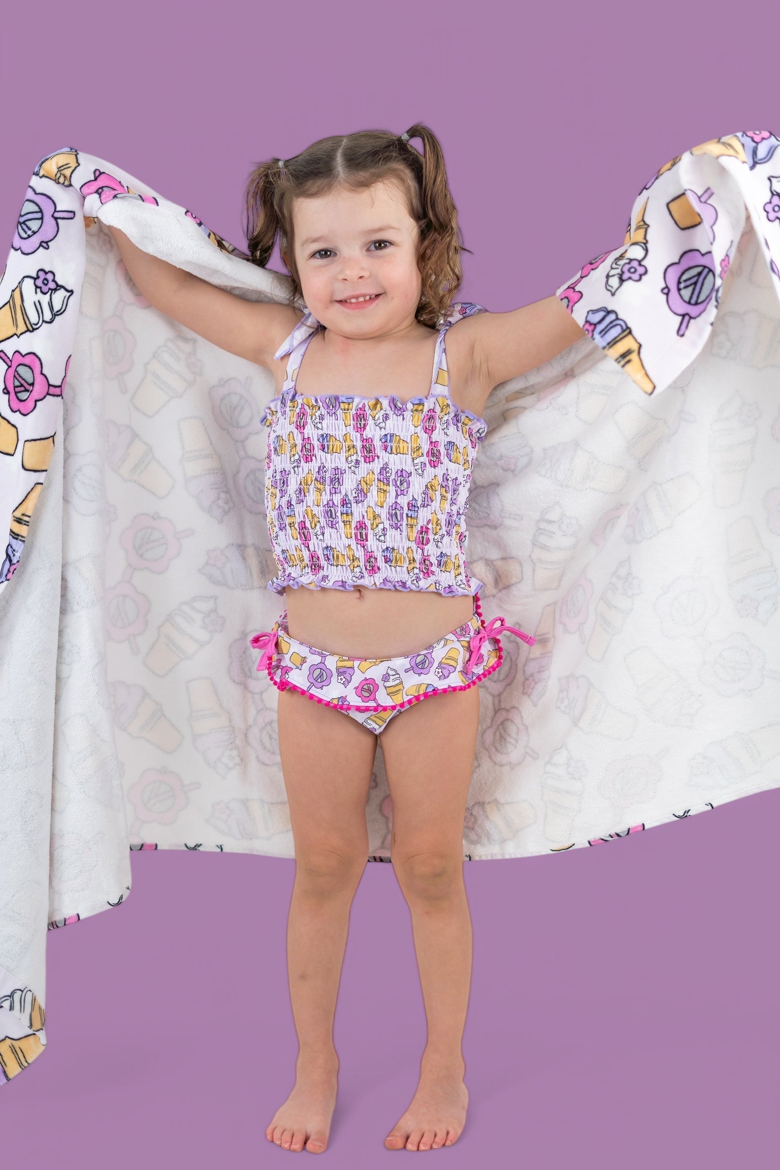 DREAM BIG LITTLE CO SWEET SUMMER DREAM SMOCKED TANKINI TWO PIECE SWIM SUITEveretts Place