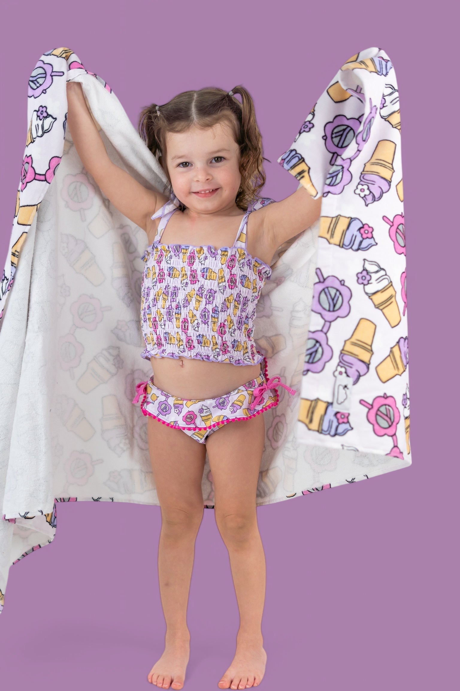 DREAM BIG LITTLE CO SWEET SUMMER DREAM SMOCKED TANKINI TWO PIECE SWIM SUITEveretts Place
