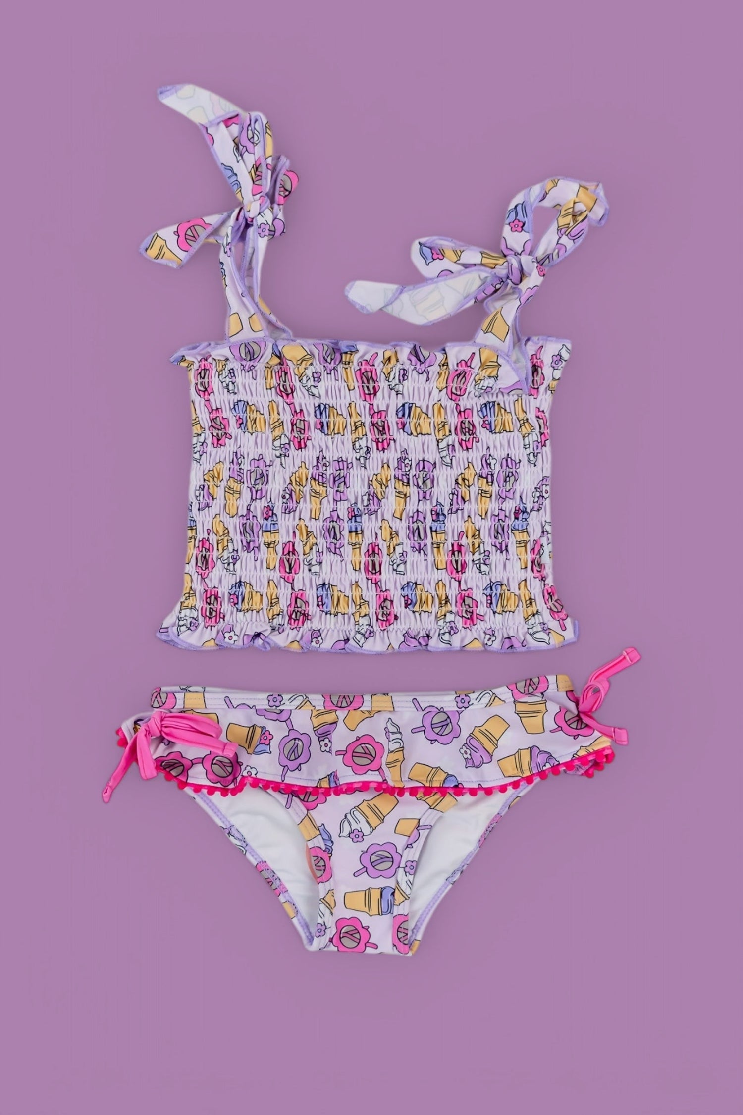 DREAM BIG LITTLE CO SWEET SUMMER DREAM SMOCKED TANKINI TWO PIECE SWIM SUITEveretts Place