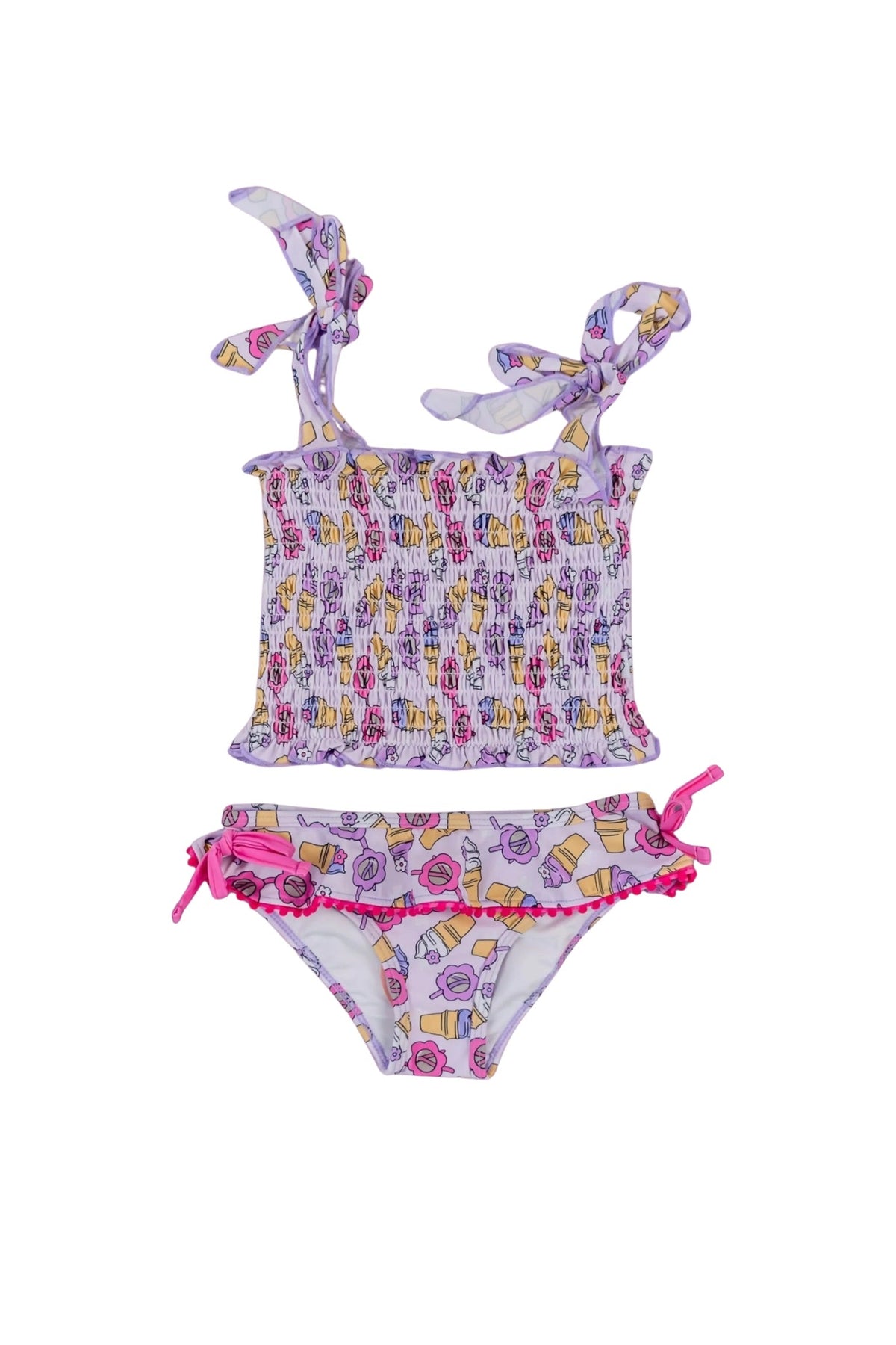 DREAM BIG LITTLE CO SWEET SUMMER DREAM SMOCKED TANKINI TWO PIECE SWIM SUITEveretts Place