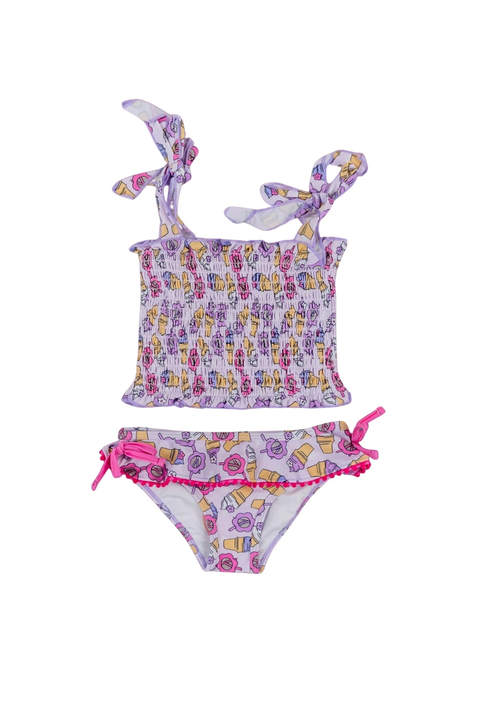DREAM BIG LITTLE CO SWEET SUMMER DREAM SMOCKED TANKINI TWO PIECE SWIM SUITEveretts Place