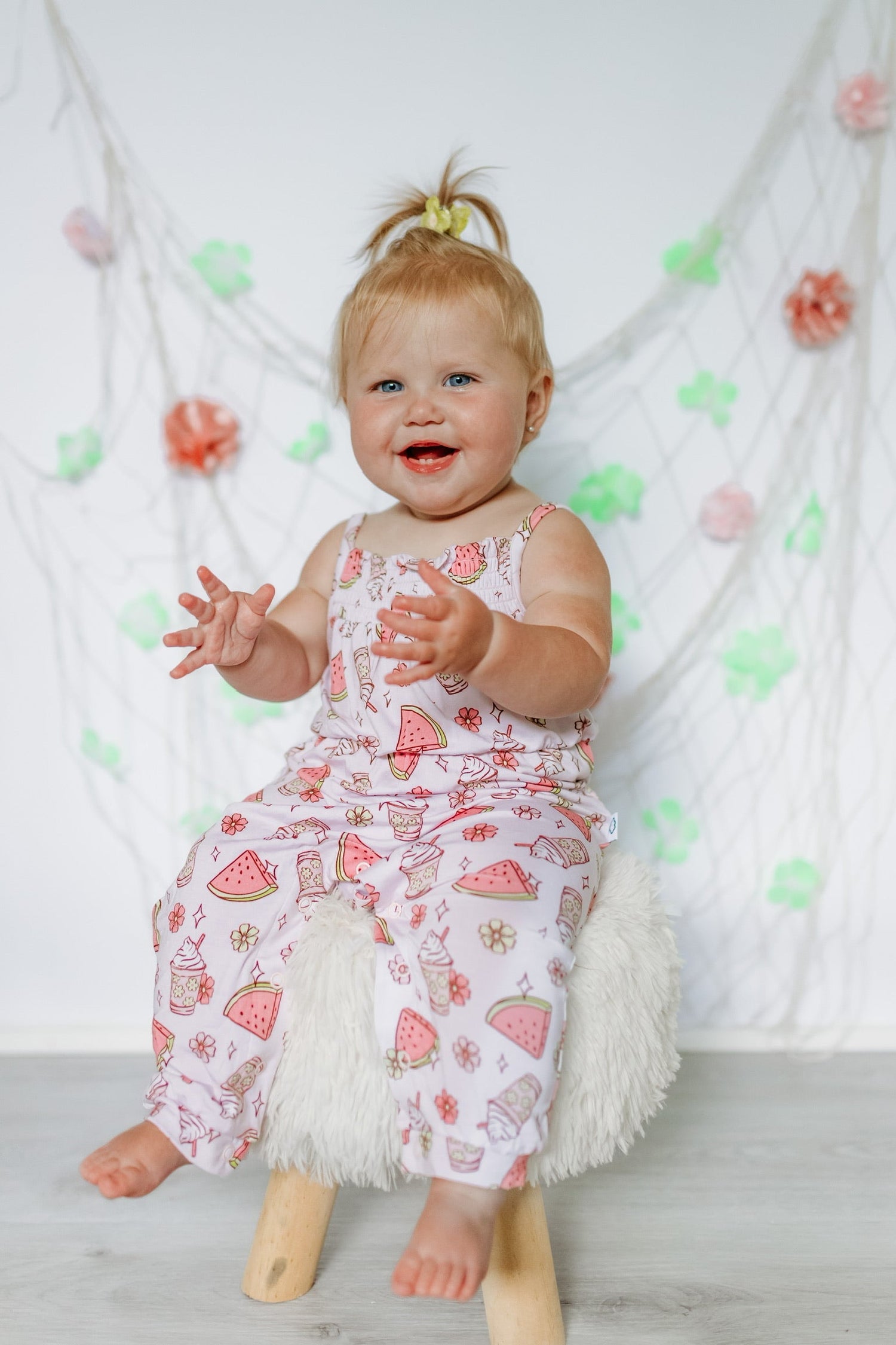 DREAM BIG LITTLE CO Sweet Summertime Watermelon Print Smocked Jumpsuit for Baby GirlsEveretts Place