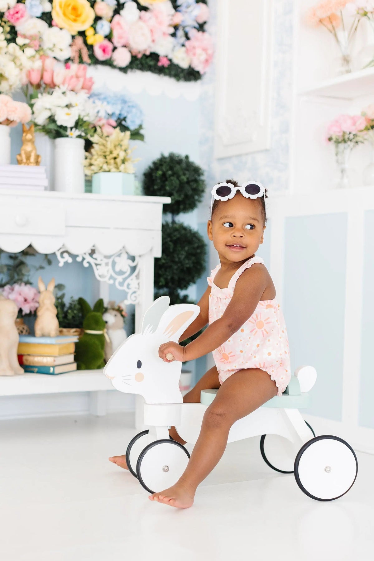 Mila & Rose ® Sweet & Sunny Ruffle Cross Back Romper - 