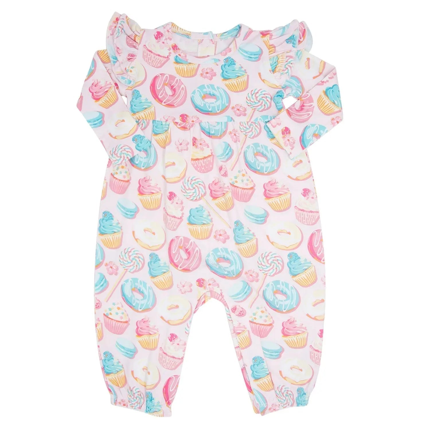 Sweet Bamboo Sweet Tooth Flutter Sleeve Romper - 