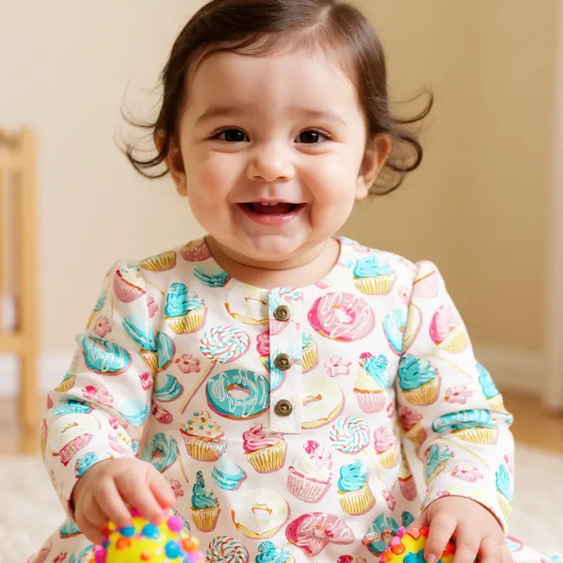 Sweet Tooth Ruffle Gown - Baby & Toddler Clothing, Facial expression, Child, Happiness, Smile | Everetts Place