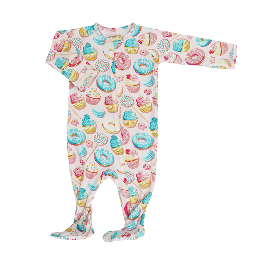 Sweet Tooth Zipper Footie Baby Onesie With Two Way Zipper Sweet Bamboo Everetts Place: Online Boutique