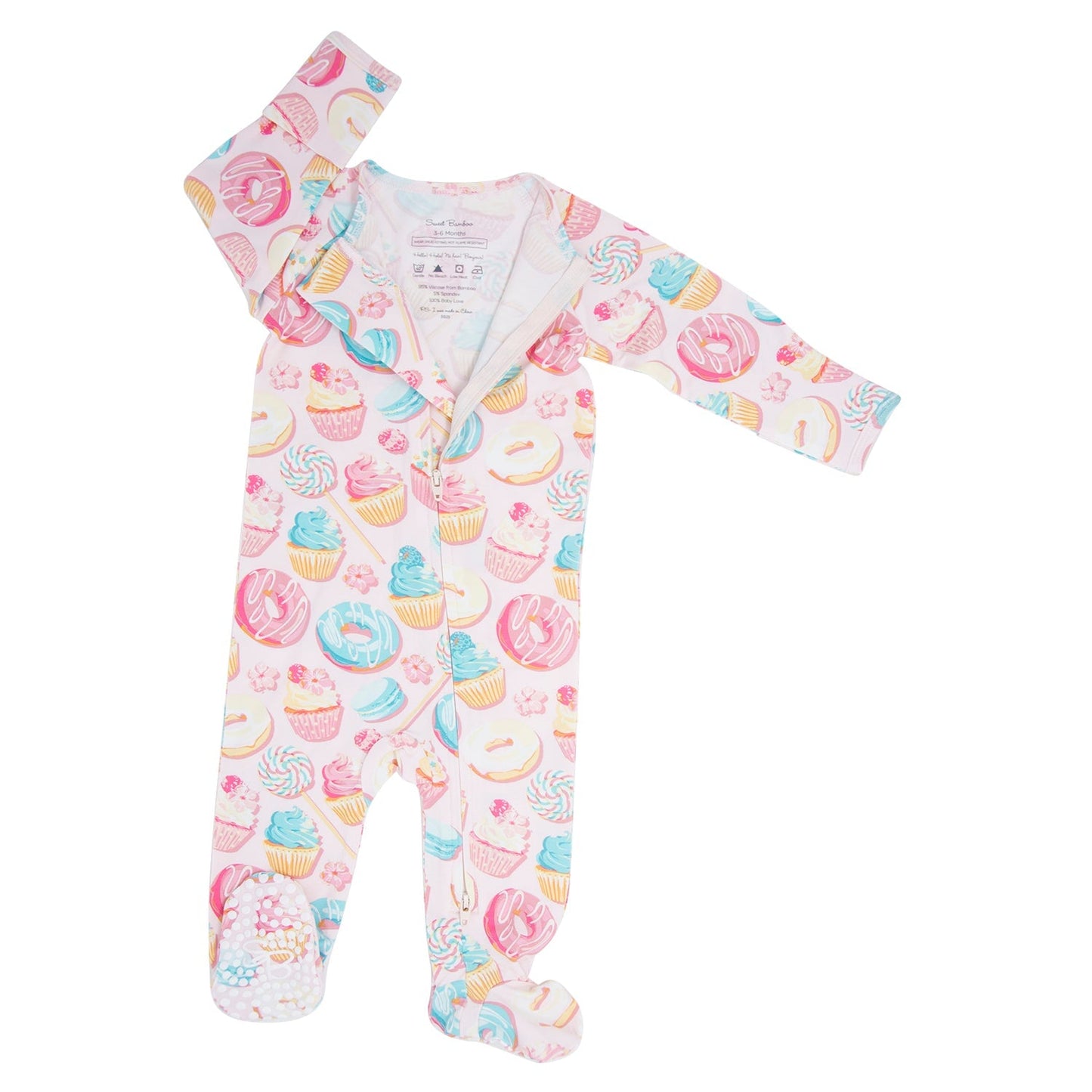 Sweet Tooth Zipper Footie Baby Onesie With Two Way Zipper Sweet Bamboo Everetts Place: Online Boutique