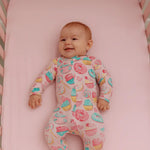Sweet Tooth Zipper Footie - Sleeve, Baby & Toddler Clothing, Textile, Pink, Child | Everetts Place