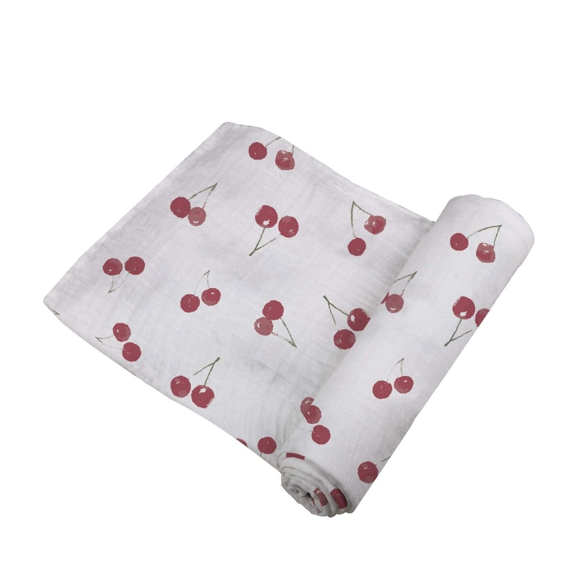 Newcastle Classics Sweetheart Cherry Bamboo Swaddle Blanket with Breathable Muslin for Babies - 